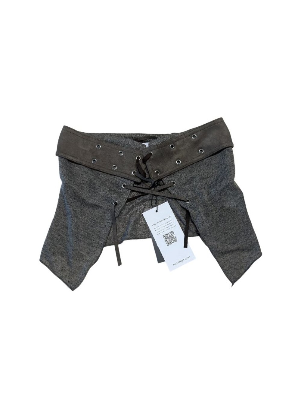 NWT Tiger Mist Kirsty Brown Lace-Up Open Front Crop Top Women's XX-Small XXS
